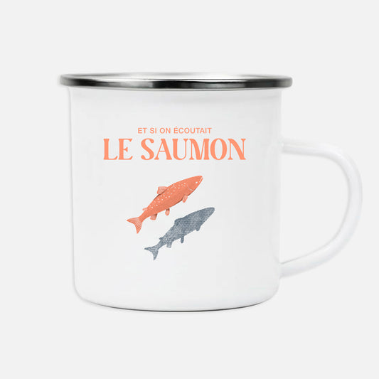 La Tasse en Émail Et Si On Écoutait Le Saumon